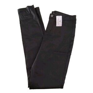 Windsor Womens M Black Faux Leather High Rise Coated Skinny Pants 06402-0156
